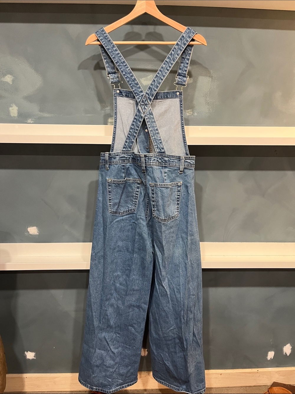 Universal Thread Blue Wide-Leg Denim Overalls - Picture 2 of 2